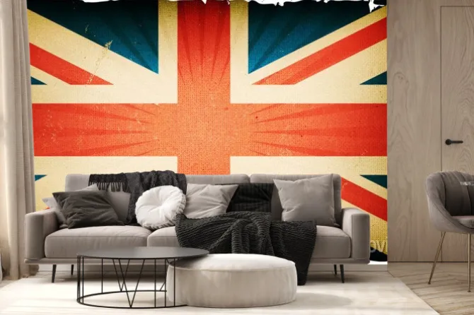 Fototapeta: Vintage english flag tle plakatu
