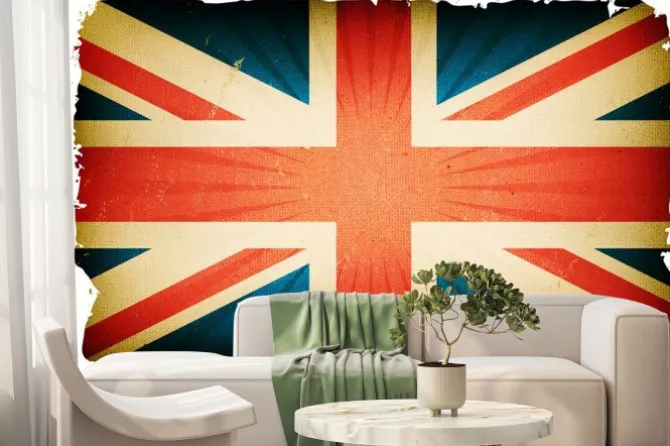 Fototapeta: Vintage english flag tle plakatu
