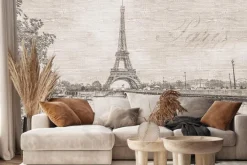 Fototapeta: Vintage krajobraz paryż z wieżą eiffla klasyczna sceneria