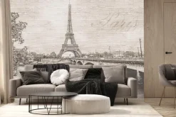 Fototapeta: Vintage krajobraz paryż z wieżą eiffla klasyczna sceneria