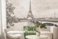 Fototapeta: Vintage krajobraz paryż z wieżą eiffla klasyczna sceneria