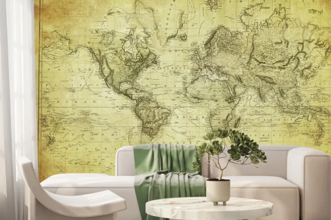 Fototapeta: Vintage, mapa świata 1831