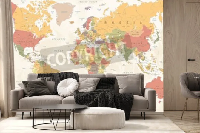 Fototapeta: Vintage mapa świata - szczegółowe ilustracji wektorowych