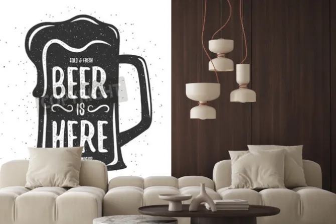 Fototapeta: Vintage print piwa. t-shirt, projekt plakatu. zimne i świeże