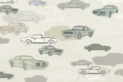 Fototapeta: Vintage samochody w odcieniach zieleni