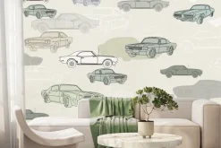 Fototapeta: Vintage samochody w odcieniach zieleni