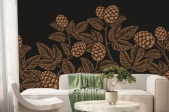 Fototapeta: Vintage seamless hop pattern, a decoration for beer theme