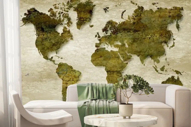 Fototapeta: Vintage sepia world map background