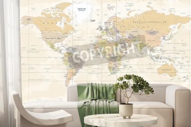 Fototapeta: Vintage world map - szczegółowe ilustracji wektorowych