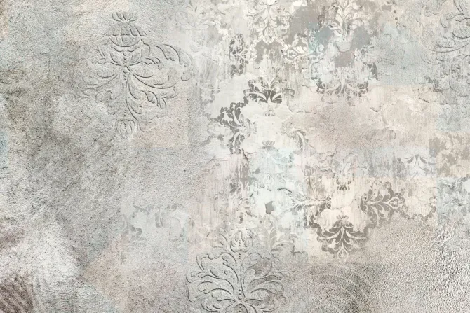 Fototapeta: Vintage wzór z ornamentami na betonowej teksturze