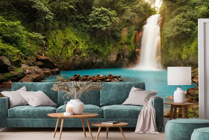 Fototapeta: Volcan tenorio waterfall in the jungle in costa rica