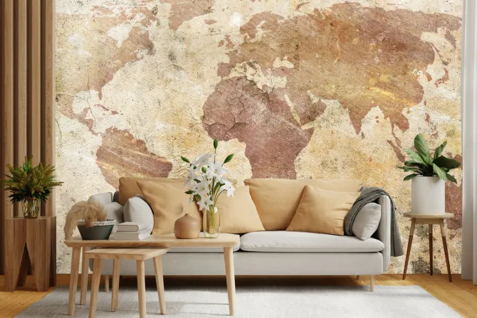 Fototapeta: W stylu vintage mapa świata