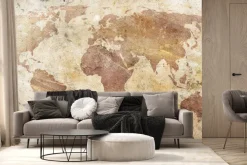 Fototapeta: W stylu vintage mapa świata