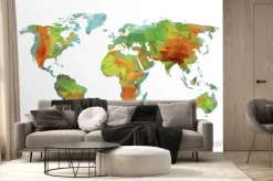 Fototapeta: W tle mapy świata wielokąta