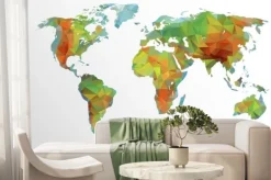 Fototapeta: W tle mapy świata wielokąta