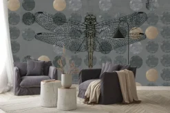 Fototapeta: Ważka na geometrycznym tle