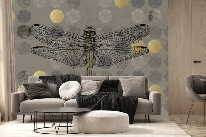 Fototapeta: Ważka na geometrycznym tle