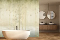 Fototapeta: Ważki pośród bambusowych gałązek delikatny roślinny wzór