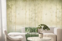 Fototapeta: Ważki pośród bambusowych gałązek delikatny roślinny wzór