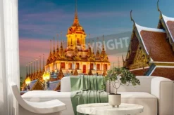 Fototapeta: Wat ratchanatdaram "metal temple" w bangkoku w tajlandii.