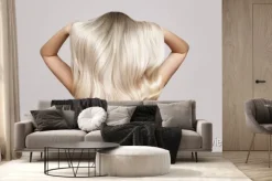 Fototapeta: Wavy blond hair back view