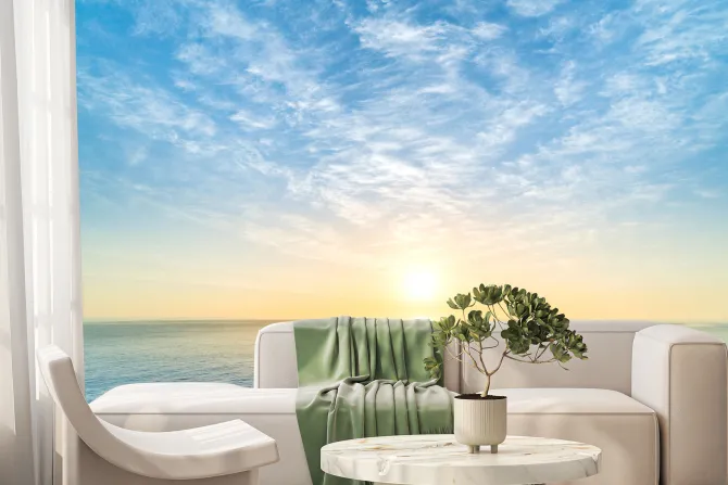 Fototapeta: Wchód słońca nad morzem