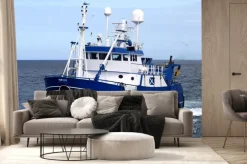 Fototapeta: Wędkarstwo 15b statków, statków rybackich trwa do portu wyładunku