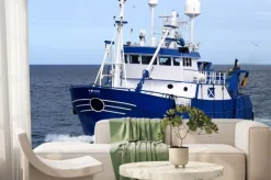 Fototapeta: Wędkarstwo 15b statków, statków rybackich trwa do portu wyładunku