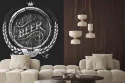 Fototapeta: Wektor beczka piwa narysowany na tablicy. rgb. jeden kolor globalny.