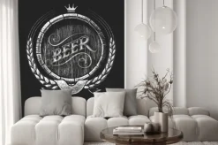 Fototapeta: Wektor beczka piwa narysowany na tablicy. rgb. jeden kolor globalny.