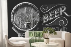 Fototapeta: Wektor beczka piwa narysowany na tablicy. rgb. jeden kolor globalny.