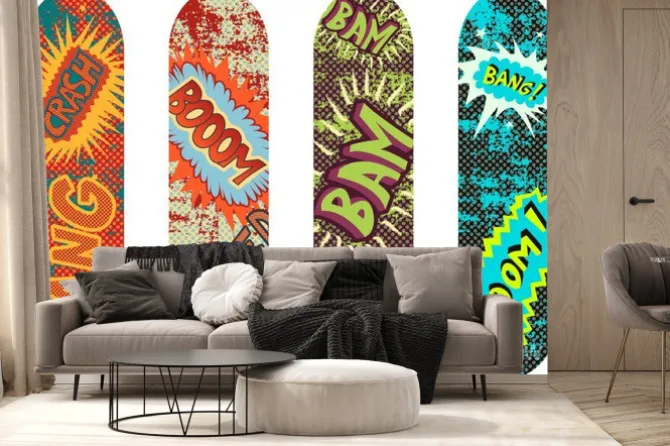 Fototapeta: Wektor deskorolka paczka projekt z efektami stylu cartoon