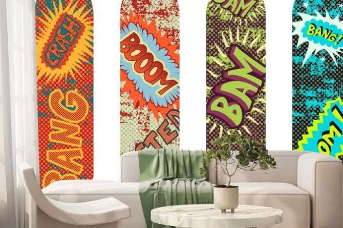 Fototapeta: Wektor deskorolka paczka projekt z efektami stylu cartoon