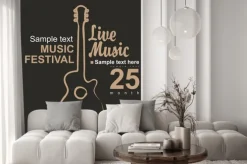 Fototapeta: Wektor plakat na koncert z obrazem gitarze akustycznej