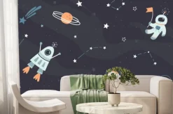 Fototapeta: Wektorowa dziecięca ręka rysujący mieszkanie przestrzeni projekta