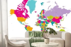 Fototapeta: Welt karte mit länder grenzen und länder namen vektor