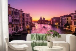Fototapeta: Wenecki kanał wodny przy zachodzie słońca