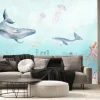 Fototapeta: Whale underwater blue ilustration wallpaper beautifull