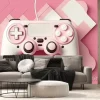 Fototapeta: White game controller, joystick, gamepad on a pink background