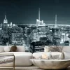 Fototapeta: Światła nowego jorku nocą z wieżowcami w tle