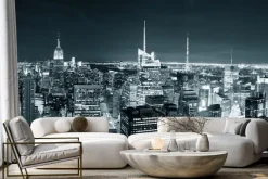 Fototapeta: Światła nowego jorku nocą z wieżowcami w tle