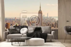 Fototapeta: Widok manhattanu o złotej godzinie