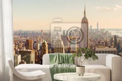 Fototapeta: Widok manhattanu o złotej godzinie