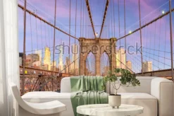 Fototapeta: Widok na nowy jork z mostu