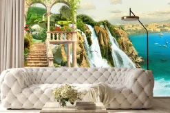 Fototapeta: Widok na zamek i morski krajobraz