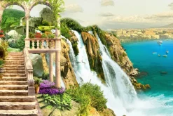 Fototapeta: Widok na zamek i morski krajobraz