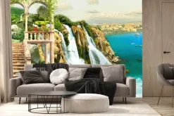 Fototapeta: Widok na zamek i morski krajobraz