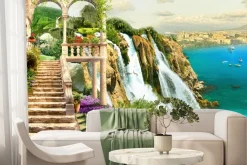 Fototapeta: Widok na zamek i morski krajobraz