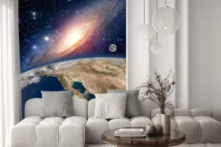 Fototapeta: Widok na ziemię i inne ciała niebieskie z kosmosu