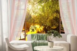 Fototapeta: Widok wschodu słońca z okna